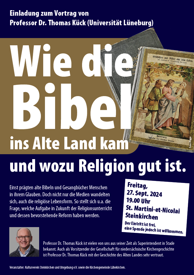 Vortrag: Wie die Bibel ins Alte Land kam und wozu Religion gut ist.